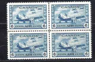 Canada Airmail Block Of 4 Scott C7 Vf Nh (bs13428)