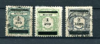 1910 Macau Macao China Duty Stamps Overprinted Full Set Inverted Surcharge