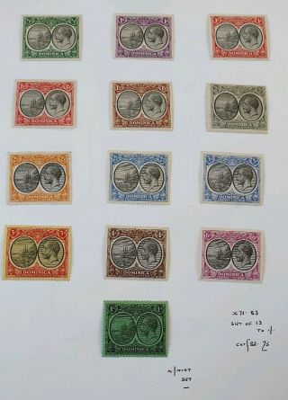 Dominica Sg 71 To 83 Set Of 13 M/mint