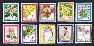 Niue Flowers 10v Mnh Sg 141 - 150 Sc 122 - 131
