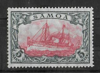 Samoa German Colonies 1915 - 1919 Nh 5 M Michel 37iib Cv €125 Signed