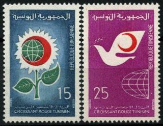 Tunisia,  Sc 510 - 11,  1968 Red Crescent Issue,  Complete Set Of 2.  Mnh.