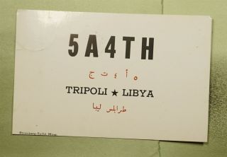 Dr Who 1954 Libya Tripoli Qsl Ham Radio 5a4th Postcard To Usa E42280