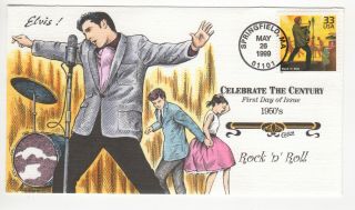 Sss: Collins Hp Fdc 1999 Celebrate The Century 1950s Elvis Rock N Roll Sc 3187