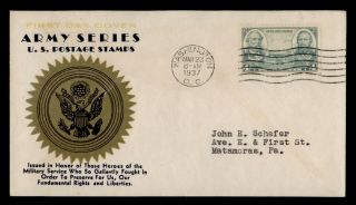 Dr Who 1937 Fdc Army/navy Heroes Cachet Lee/jackson E50130
