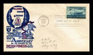 Dr Jim Stamps Us Swedish Pioneer Centennial Fdc Cover Scott 958 Cachet Craft