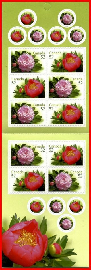 Canada Stamp Full Booklet (bk369) 2262b (2261 - 2) - Poenies (2008)