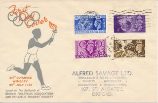Gb 1948 Olympic Games On Bpa/pts Illustrated Fdc Slogan & Cds,  Cat £70