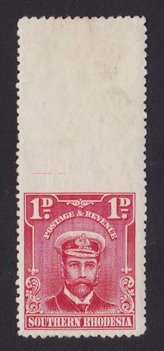 Southern Rhodesia.  Sg 2,  1d Bright Rose.  Imperf To Margin.