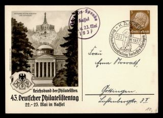 Dr Who 1937 Germany Kassel Philatelic Postal Card Stationery C124206