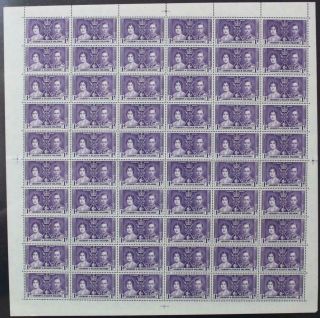 Gilbert & Ellice : 1937 Full 10 X 6 Sheet 1d Coronation - Full Margins (25160)