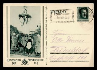 Dr Who 1937 Germany Buckeburg Postal Card Stationery C124056