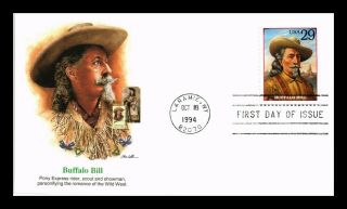 Us Cover Buffalo Bill Legends Of The West Fdc Fleetwood Cachet