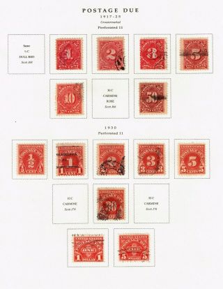 Us Stamp Bob Postage Due Stamps On Album Page Lot 1