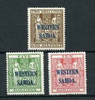 Western Samoa 1945 - 53 Postal Fiscal To 10s Sg207/9 Fine Mm Cat £65