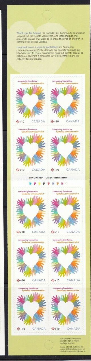 Canada 2012 Canada Post Semi - Postal Booklet 508 With 10x 