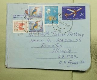 Dr Who 1968 South Africa Durban To Usa Uprated Stationery Aerogramme C119826