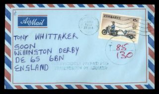 Dr Who 1996 Zimbabwe Highfield Airmail To England Postage Due E41813