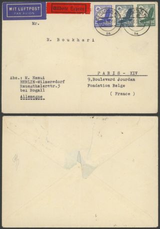 Germany 1939 - Air Mail Cover Berlin To Paris France 30512/8