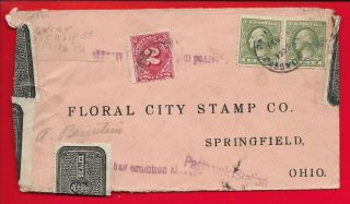 Us 1908? Officially,  Postage Due Cover Philadelphia To Springfield Ohio