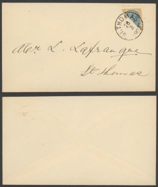 Danish West Indies 1903 - Bisect Stamp On Cover St Thomas 30240/30