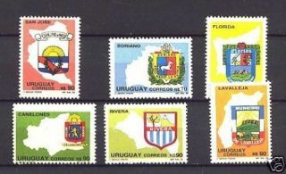 Map Coat Of Arms Horse Cattle Tree Sword Sun Uruguay Region Sc 1299/04 Mnh Stamp