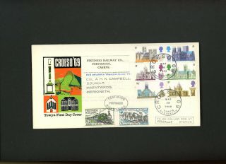 1969 Cathedrals Croeso 69 Tywyn Official Fdc.  Cat £50