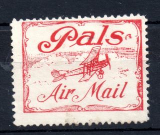 1920 Herald & Weekly Red Pals Airmail Label Scarce Ws7774