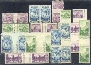 U.  S.  752//770 Gutter Pairs - 1934 Farleys ($124)