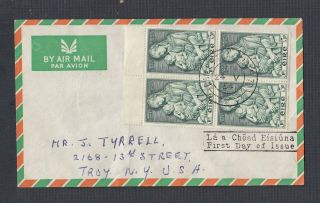 Ireland 1954 Two Block Of Four Mary Two First Day Covers Fdcs To Usa Cat €15