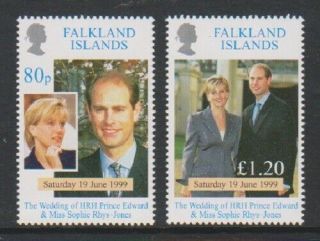 Falkland Islands - 1999,  Royal Wedding Set - Mnh - Sg 838/9