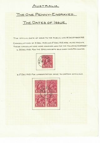 Australia Stamps - George V Dec 1913 - Presentation Issues 3/5 Dec Sg17 Lh