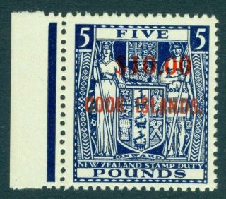 Sg 221w Cook Islands 1967.  £10 On £5 Blue,  Wmk Inverted,  A Pristine Unmounted.