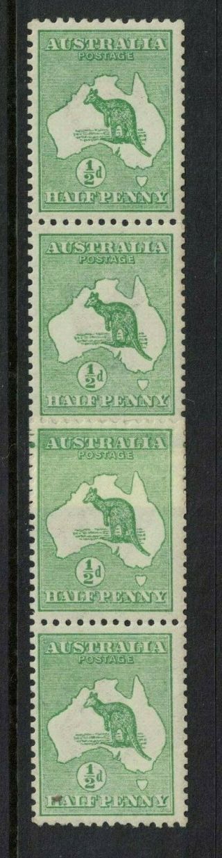 Australia Stamp 1913 Kgv Roo 1/2d Green - Coil Strip With Join Nh
