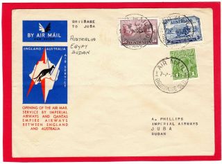 Australia - Air Mail1934 Imperial Airways First Flight Cover Brisbane To Juba