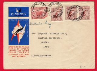 Australia - Air Mail1934 Imperial Airways First Flight Cover Longreach To Basra