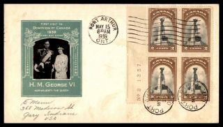 Port Arthur On Block 1939 First Day Cover Green Cachet Royal Visit