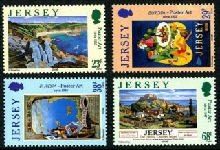 Jersey 2003 Europa Poster Art Set Of All 4 Commemorative Stamps Mnh