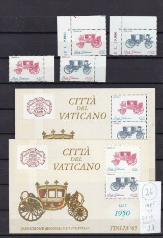 Vatican 1985 Mnh Two Set,  Two S/sh.  Stagecoach.  See Scan.
