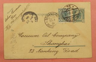 1906 Austria Uprated Postal Card Vienna To China Shanghai Local Post Cancel