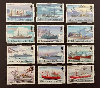 British Antarctic Territory 1993 Antarctic Ships Complete Set Of 12 Mnh