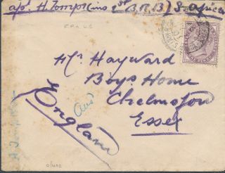 1901 Boer War British Field Post South Africa 46 To Chelmsford Uk