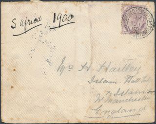 1900 Boer War British Field Post South Africa To Uk Manchester