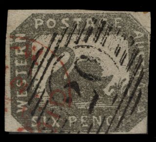 Western Australia 1857 6d Grey - Black