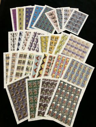 Papua Png Headdress Rotary Insects Air Sport Sheets Mnh X31 (725 Stamps) (pap299