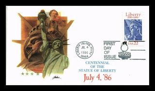 Dr Jim Stamps Us Statue Of Liberty Centennial First Day Cover Fleetwood