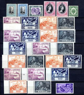 Malaya Straits Settlements 1935 - 1953 Johore Kedah Selection Of Mh Stamps Mm