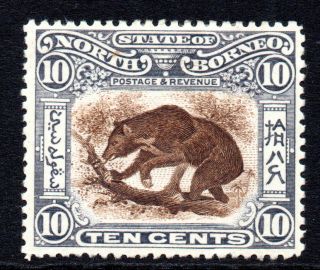 North Borneo 10 Cent Stamp C1897 - 02 Mounted