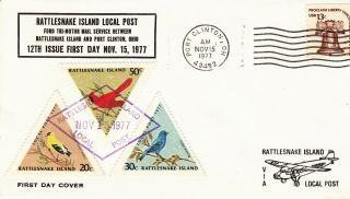 Rattlesnake Island Local Post Nov 15,  1977 Purple Cancel