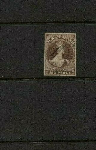 Zealand Imperforate Chalon Head 6d 4 Margins